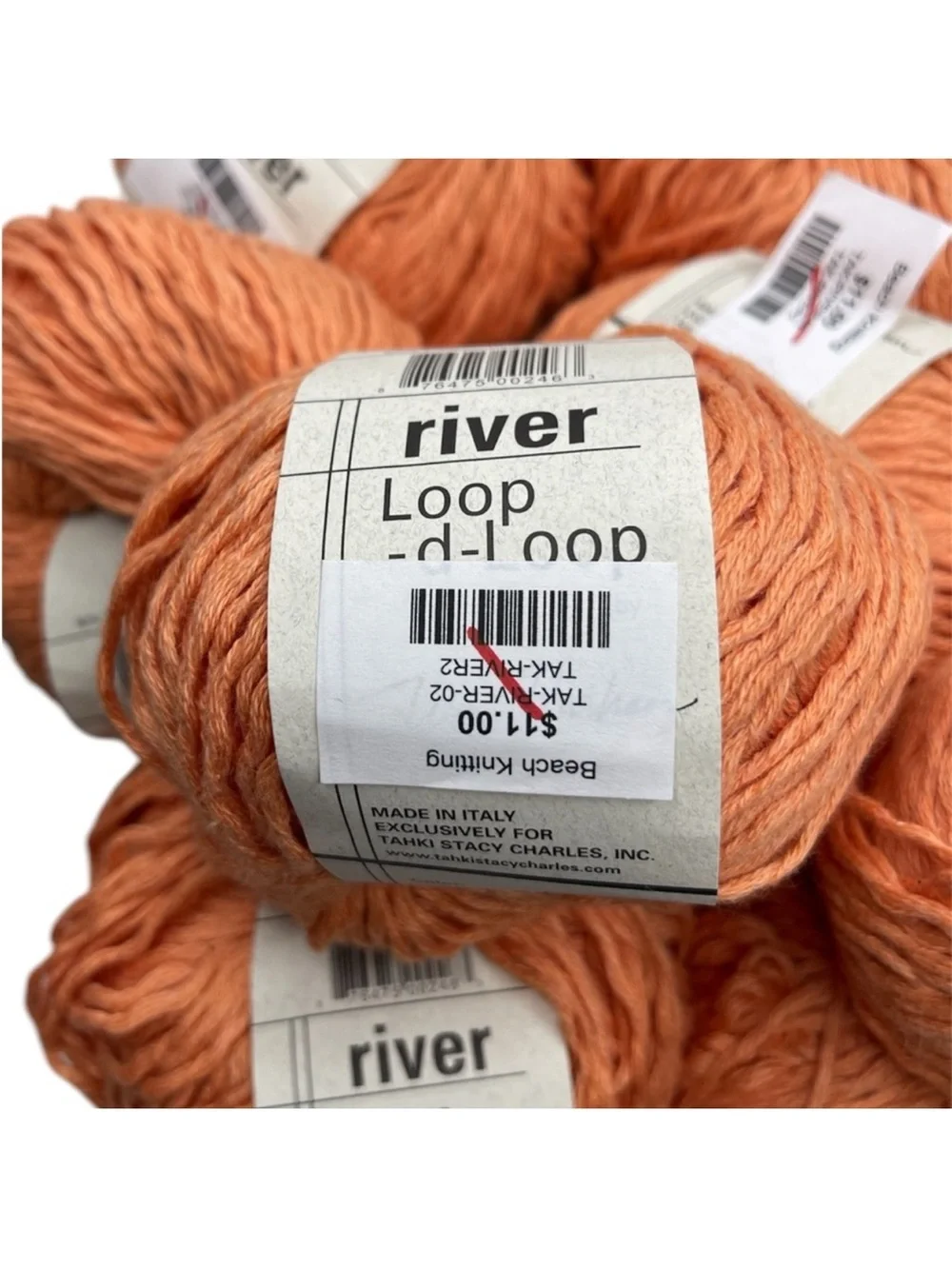 River Loop Soft Cotton Cashmere Yarn - Peach Bundle of 9 - Picture 3 of 4